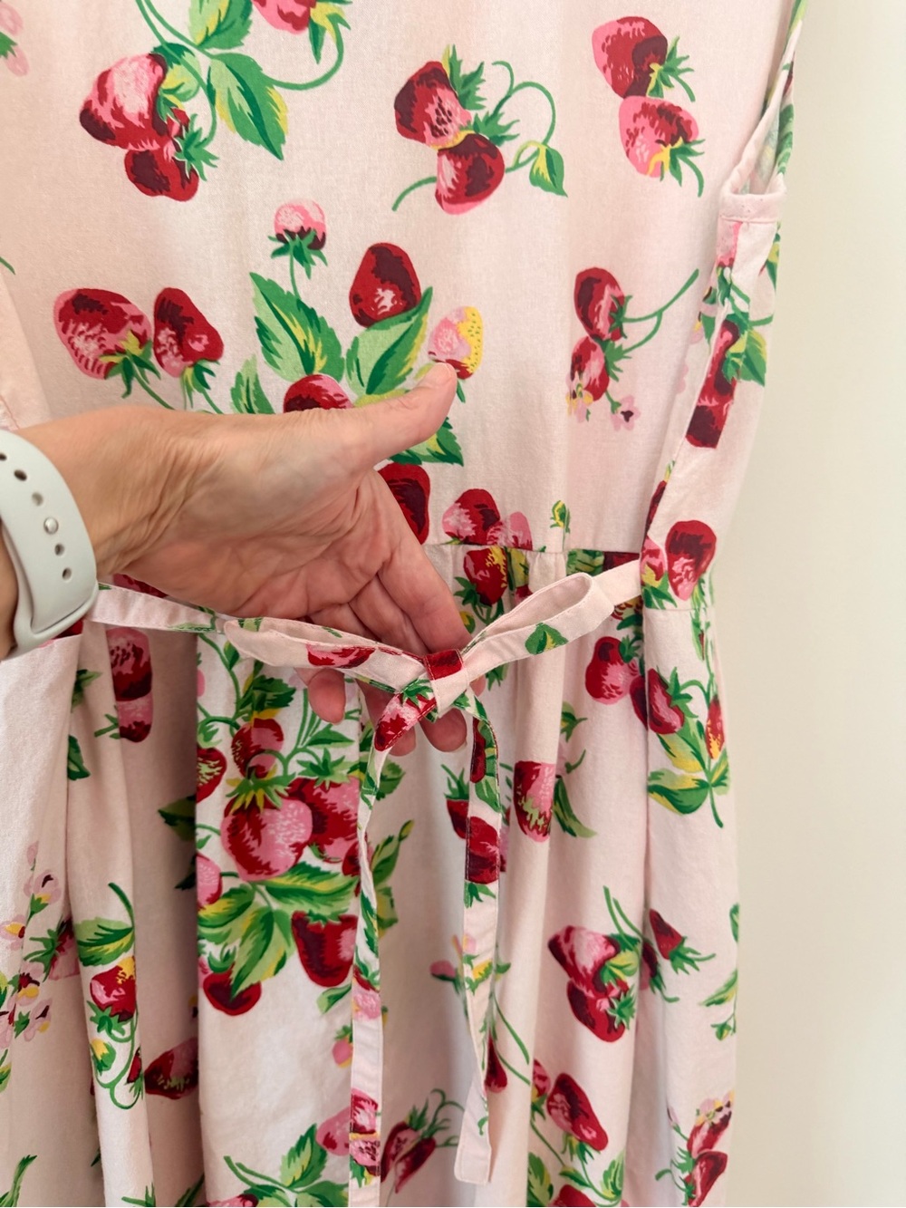 April Cornell Strawberry Porch Dress Modern Prairie Cottagecore pockets Size XL - Picture 13 of 15